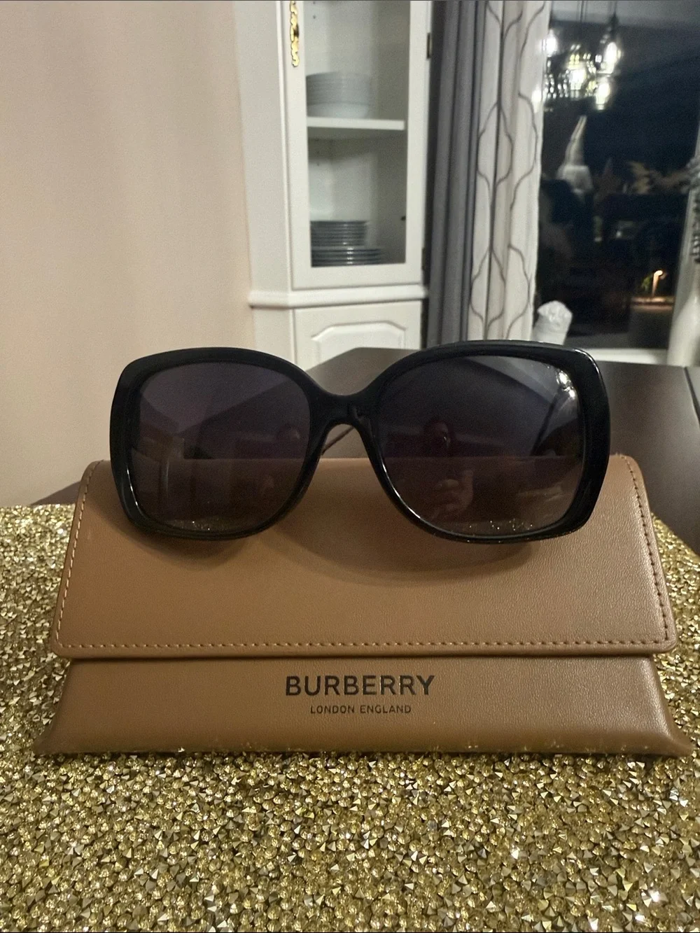 Burberry Black Oversized Square Sunglasses